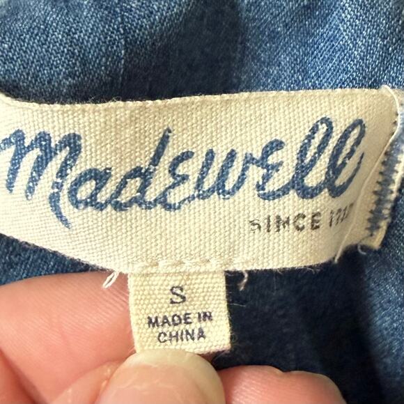 Madewell Women's Chambray Button Up Top Small Blue Denim Western Cowgirl Casual - Picture 7 of 8
